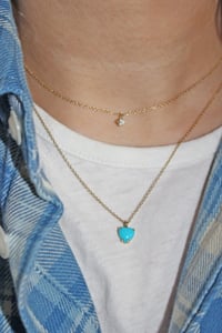 Image 4 of  Mini Sleeping Beauty Turquoise Heart Necklace 