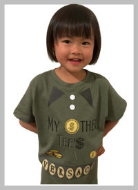 Image 3 of NEW!! Versace Tee - Kids Youth Girls and Boys Green and Gold Funny Fashion Rich Money T-shirt 