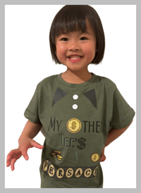 Image 2 of NEW!! Versace Tee - Kids Youth Girls and Boys Green and Gold Funny Fashion Rich Money T-shirt 