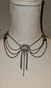 Silver Necklace/Choker with Animal Bones