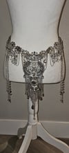 Extravagant Heavy Silver Belt with Rhinestones