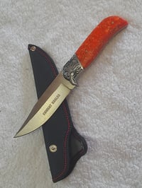 Image 4 of Fixed Knife Glow in the Dark with Nylon Sheath for Camping Hunting Light Absorbing Resin