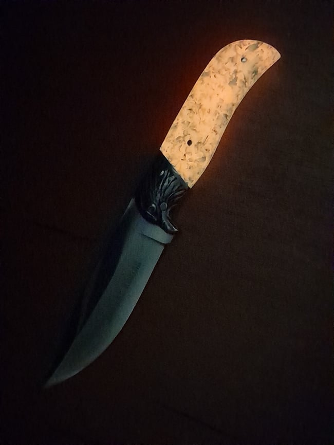 Fixed Knife Glow in the Dark with Nylon Sheath for Camping Hunting Light Absorbing Resin