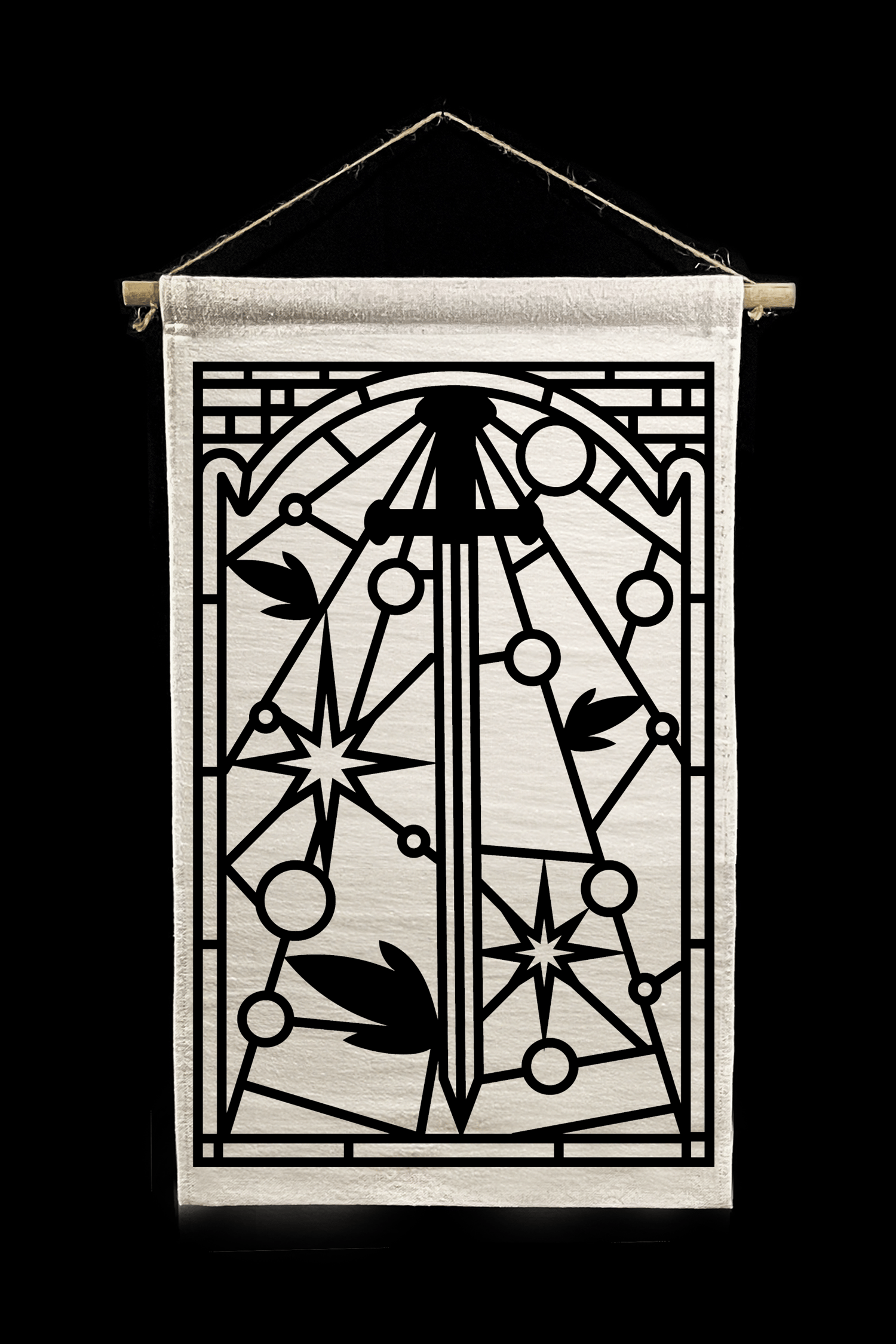Excalibur! - Stained Glass Pattern - Canvas Tapestry