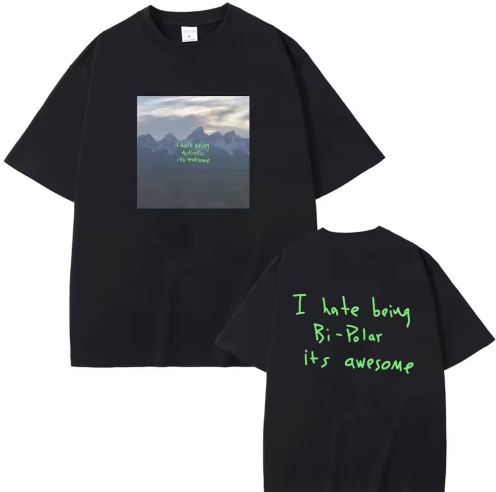 Image of I Hate Being Bipolar It's Awesome Kanye West T-Shirt - Bold Ye Album-Inspired Statement Tee