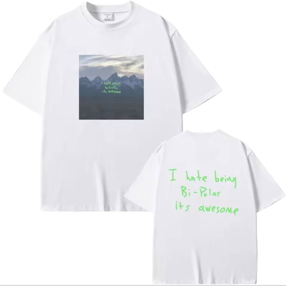 Image of I Hate Being Bipolar It's Awesome Kanye West T-Shirt - Bold Ye Album-Inspired Statement Tee