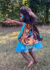 Image 2 of Super-Duper Tutu, Cape & Mask set Copper&Teal