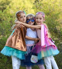 Image 3 of Super-Duper Tutu, Cape & Mask set Copper&Teal