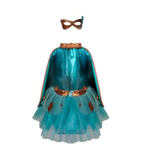 Image 4 of Super-Duper Tutu, Cape & Mask set Copper&Teal