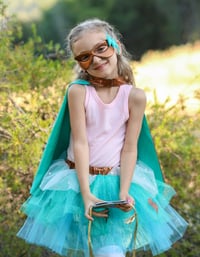 Image 5 of Super-Duper Tutu, Cape & Mask set Copper&Teal