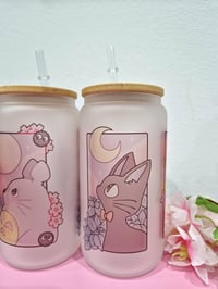 Image 5 of Totoro, Haku, Cat Trinkglas mit Deckel und Strohhalm, 16 Oz