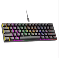 Hot Sale 61 Toetsen Toetsenbord 60 Procent Rgb Led Backlit Mechanisch Toetsenbord Teclado Gamer Bedr