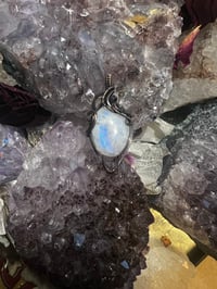 Image 1 of Antiqued Copper Rainbow Moonstone Pendant