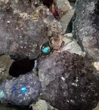 Image 3 of Dainty Antiqued Copper Labradorite Pendant