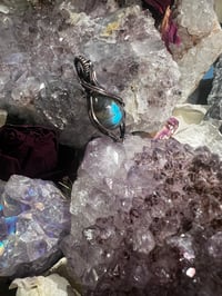 Image 4 of Dainty Antiqued Copper Labradorite Pendant