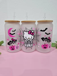 Image 1 of Hello Kitty Halloween Trinkglas mit Strohhalm und Deckel, 16 Oz