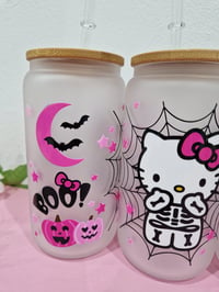 Image 3 of Hello Kitty Halloween Trinkglas mit Strohhalm und Deckel, 16 Oz