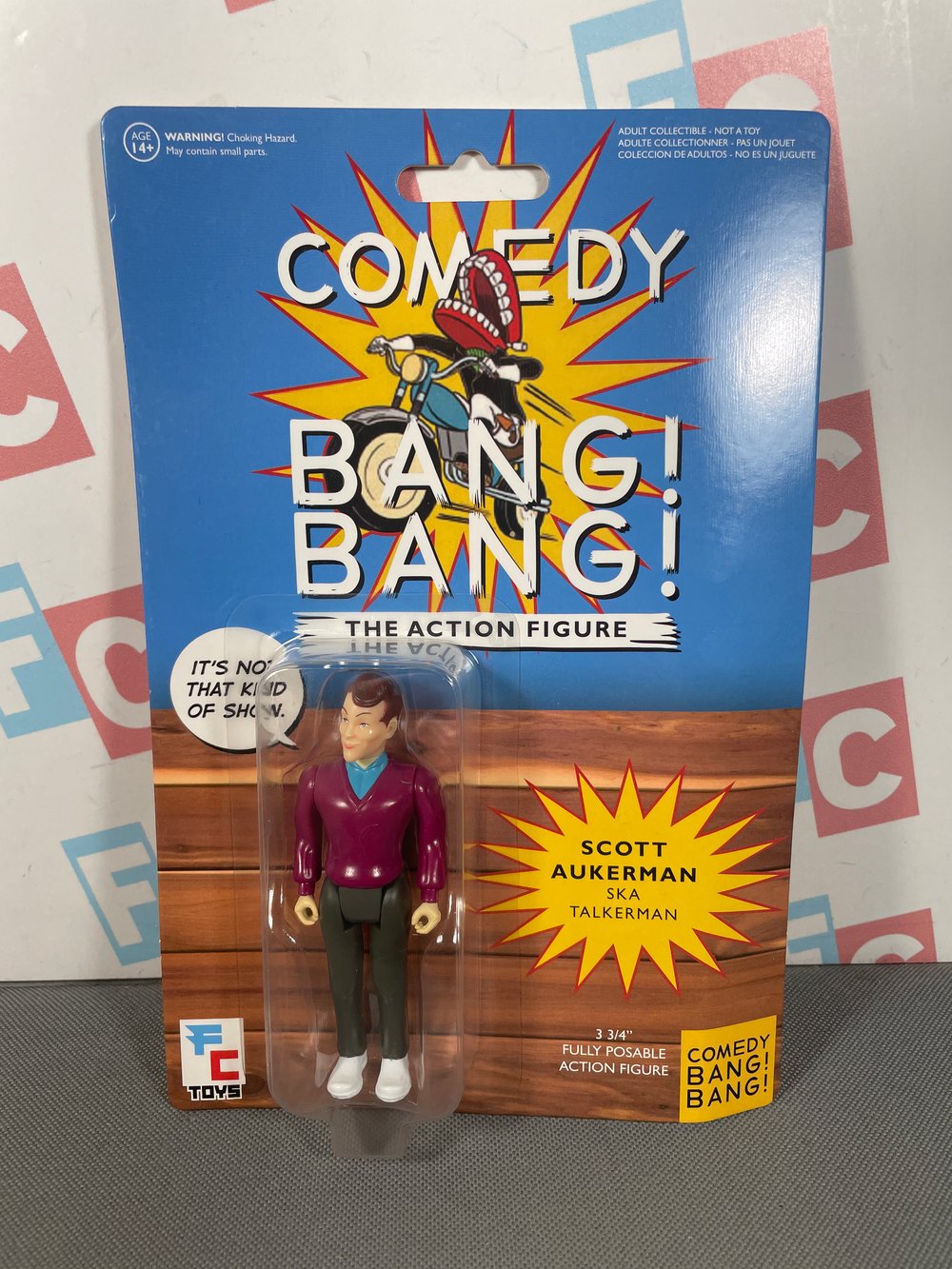 DAMAGED CARDING:  Comedy Bang! Bang! Series 1 Scott Aukerman Action Figure by FC Toys! 