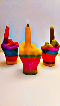 Image 2 of SMALL RAINBOW HAND CANDLE 