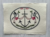 Image 1 of ‘Birds and Anchor’ Love Token Miniature Painting 