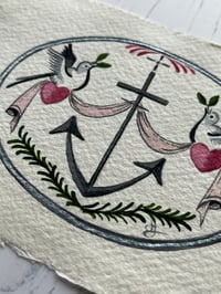 Image 2 of ‘Birds and Anchor’ Love Token Miniature Painting 