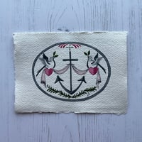 Image 4 of ‘Birds and Anchor’ Love Token Miniature Painting 