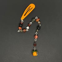Fire Quartz/Matte Black Agate Persimmon Hair Clips