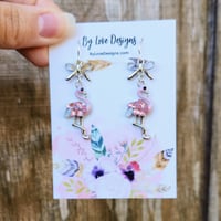 Image 3 of Fancy Flamingo Earrings | Flamingo Dangle Earrings