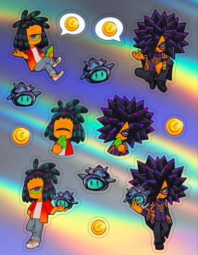 Image of  Spyke & Murch Holographic Sticker sheet