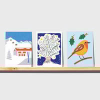 Image 3 of Cartes d’hiver - Lot de 9