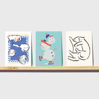 Image 4 of Cartes d’hiver - Lot de 9