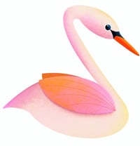 Image 2 of Rosa Schwäne Klappkarte