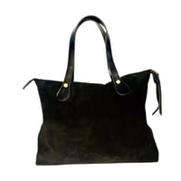 Image 1 of The Jagger Tote in Black Suede