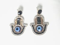 Image 1 of Evil eye rhinestone earrings 
