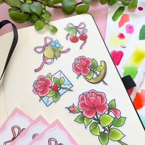 Image of Valentine's Tattoo Flash STICKER SHEET