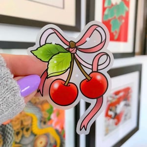 Image of [B GRADE] CLEAR Cherries Coquette STICKER