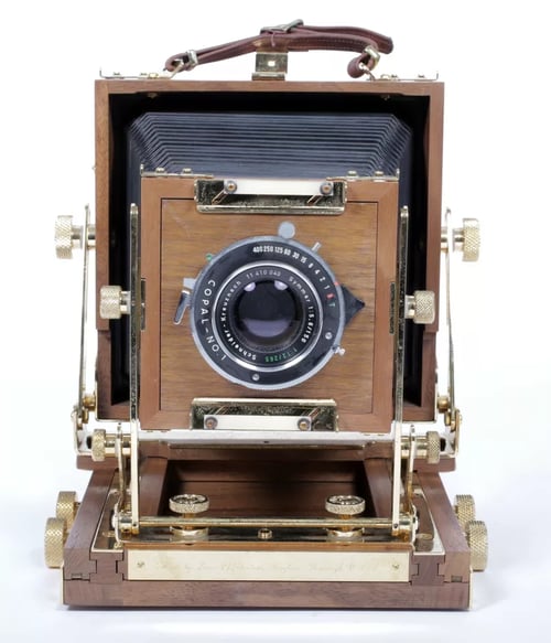 Image of Zone VI "gold" 4X5 Field Camera w/ 150mm + 90mm Lenses + Holders + FILM #5784