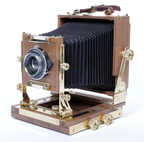 Image of Zone VI "gold" 4X5 Field Camera w/ 150mm + 90mm Lenses + Holders + FILM #5784