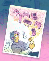 Retro Video Game Risograph Print