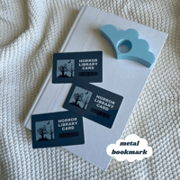 Horror Library Card Metal Bookmark - ROMANTASY BOOKCON LA 2025 PREORDER