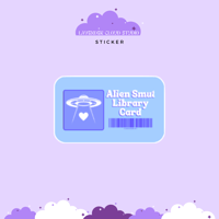 Alien Smut Library Card Sticker - ROMANTASY BOOKCON LA 2025 PREORDER 