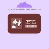 Paranormal Romance Library Card Metal Bookmark - ROMANTASY BOOKCON LA 2025 PREORDER 