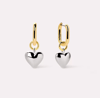 stelle two tone heart earrings