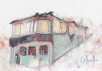 Image 2 of The Kelvin Dock Pub - Charcoal and Soft Pastels on Paper 