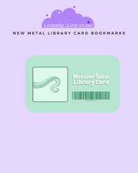 Monster Smut Library Card Metal Bookmark - SINNERS & SAINTS MIAMI PREORDER