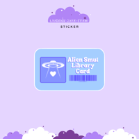 Alien Smut Library Card Sticker - SINNERS & SAINTS MIAMI PREORDER