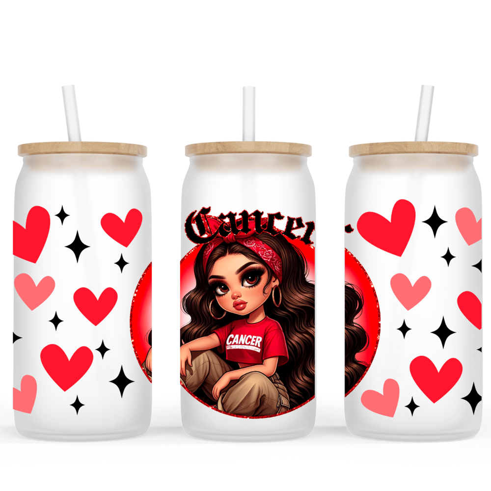 Image of Zodiac Doll (Select Your Zodiac) Glass Cup💖