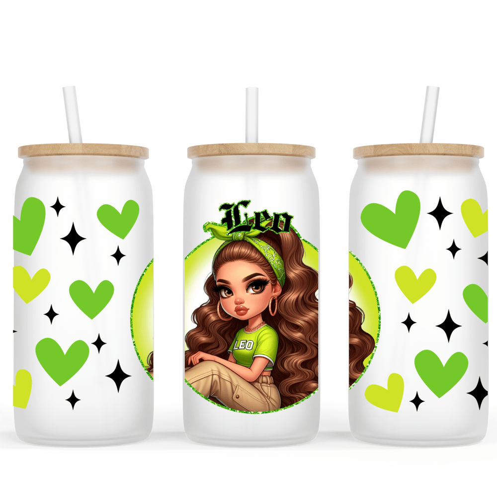 Image of Zodiac Doll (Select Your Zodiac) Glass Cup💖
