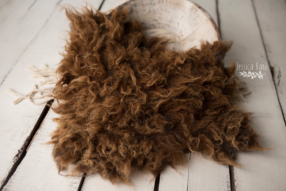 Image of Earthy Chocolate Caramel hand felted fur (A)