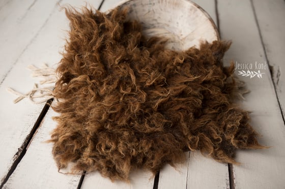 Image of Earthy Chocolate Caramel hand felted fur (A)